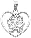 Sterling Silver University of Maryland Heart Charm New
