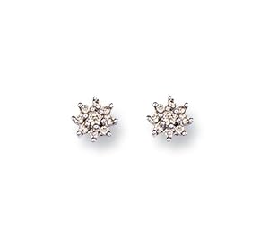 0.25ct Diamond 9ct White Gold Round Cluster Earrings