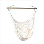 COTTON ROPE HAMMOCK CRADLE CHAIR WITH WOOD STRETCHER