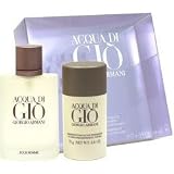 Acqua di Gio by Giorgio Armani for Men 2 Piece Set Includes: 100ML Eau de Toilette Spray + 75G Deodorant Stick (Alcohol-Free)