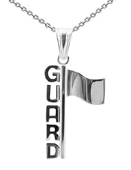 Color Guard Guard and Flag Necklace in Sterling Silver