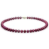 5-6mm Cranberry Freshwater Pearl Necklace and Earring Set, Sterling Silver