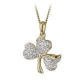 Gold Plated Crystal Shamrock Pendant - Made in Ireland