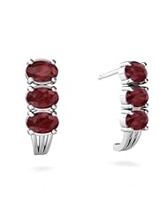 Genuine Ruby 14kt White Gold Earrings