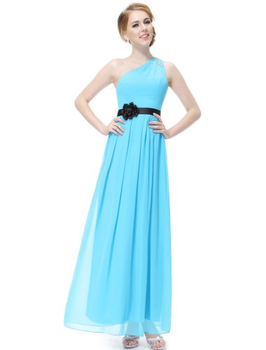 Ever Pretty Padded One Shoulder Flower Rhinestones Evening Dress 09870