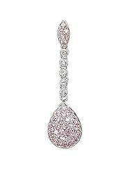 Sterling Silver Pave Pink Cubic Zirconia Dangle Drop Pendant