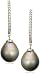 14k White Gold Tahitian Pearl and Diamond (.13cttw) Drop Earrings