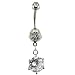Clear Crystal Drop Navel Bar