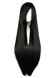 Cool2day Fashion Unique Style Long Straight Multi-Color Hair Costume Party Hair Wigs (Model: JF011168) (Black)