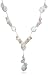 Silver Pearl & Rose Quartz 'Y' Shape Necklet 17