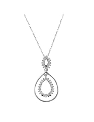 10k White Gold Geometric Diamond Pendant Necklace (1/4 cttw, H-I Color, I1-I2 Clarity), 18"