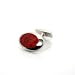 Star Burst-Red / Base metal cufflinks with red transparent enamel insert, Palladium Plated