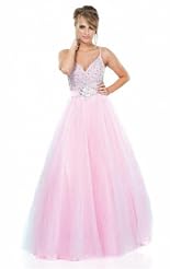 Crystal Applique Lace Beaded Crystals Chiffon/Taffeta/Tulle Bridesmaid Dress/Pageant Dress 