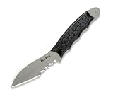 Columbia River Knife & Tool 3011K Marine Utility Knife with Combo Edge, Black Handle