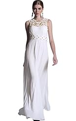 Floral Print Chiffon/Polyester Draped Mesh Lace Evening Dress/Bridesmaid Dress/Party Dress/Wedding Dress 