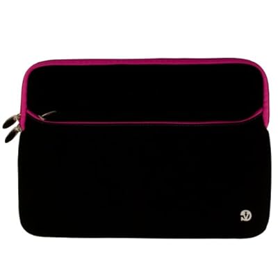Laptop Macbook Laptop Sleeve Carying Case for MacBook Pro 13" 15" 17" , 13", Black with Pink Trim+ SumacLife TM Wisdom Courage Wristband