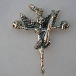 Sterling Silver Cheerleader Angel Charm