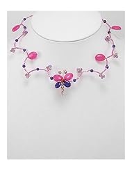 Dragonfly Dyed Jade Necklace In Zinc