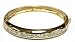 Gold Plated Bangle Bracelet with Large Cubic Zirconia Gemstones - Fashion Bangle