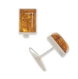 9/16 inch Baltic Amber Sterling Silver Cuff Links
