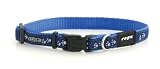 Rogz Stylish 5/8-Inch Scooter Dog Collar, Small to Medium, Stylish Paws on Blue Design