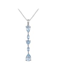 Sterling Silver Blue Topaz Pendant Necklace, 18"