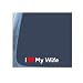 I Love My Wife with Red Heart Vinyl Decal in White