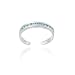 Sterling Silver Toe Ring with Channel Set Light Blue CZ