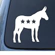 DEMOCRAT DONKEY - Patriotic - Car, Truck, Notebook, Vinyl Decal Sticker #1159 | Vinyl Color: White