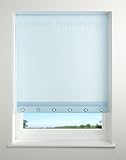 Light Blue - Plain Eyelet Edge Roller Blind / Blinds - 60x160cm