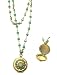 Catherine Popesco 14K Gold Plated Double Strand Pendant Necklace With Pacific Opal and Turquoise Locket