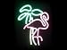 Pink Flamingo with Palm Tree - Neon Sign