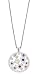 14K White Gold Hand-Crafted Round-Shaped Designer Pendant, Enhanced with Pave Set Diamonds and Precious Stones, Sliding on a 16'' Cable-Chain Necklace.(GH-COlor, SI-Clarity, c.t.t.w.0.70CT, Precious Stones 1.22CT).