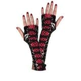Child Gothic Lace up Gloves