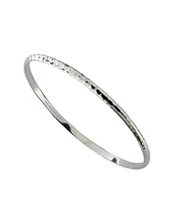 ELLE Jewelry Sterling Silver Hammered Bangle