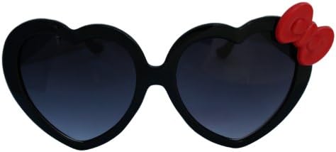 Heart Shape Sunglasses w/Bow (Comes In Various Colors) (Black/Red)