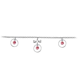 Pink Gem Circular Drop Bow Belly Chain