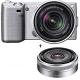 Sony (alpha) NEX-5 Digital Camera Kit - Silver - with 18-55mm F3.5-5.6 E-mount Lens & Sony 16mm F/2.8 E-mount Lens