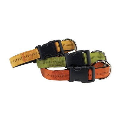 14 - 20 In Padded Nylon Dog Collar Gold