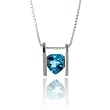 Sterling Silver & Blue Topaz Heart Solitaire Pendant with Chain
