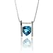 Sterling Silver & Blue Topaz Heart Solitaire Pendant with Chain