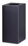 Designer Line Silhouettes 24 gallon Steel Open Top Square Receptacle Black Waste Receptacle SC14ERBTBK