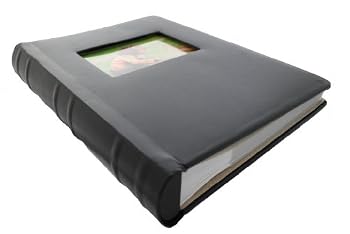 Deluxe Leather Photo Album with Faux Suede Interior Lining - Stores 300 Pictures