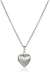 Children's Sterling Silver Hand-Engraved Heart Locket Necklace, 13"