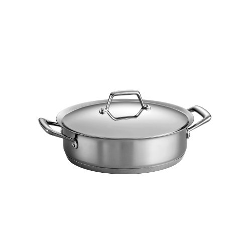 Tramontina Prima 5 Quart 18/10 Stainless Steel Tri-Ply Base Covered Casserole