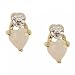 Heart Cut Opal 10K Two-Tone Gold Earrings-Yellow & While Precious Metal
