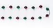9" Red Green and White Diamond Bead Christmas Garland #H9763