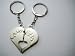 KBF52005 Split Heart Kissing couple keychain - Gift for couples