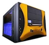 APEVIA X-QPACK2-GD/500 Black/ Gold Aluminum Body/ Front Mask MicroATX Desktop Computer Case 500W Power Supply