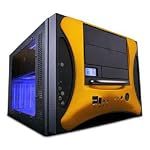 APEVIA X-QPACK2-GD/500 Black/ Gold Aluminum Body/ Front Mask MicroATX Desktop Computer Case 500W Power Supply